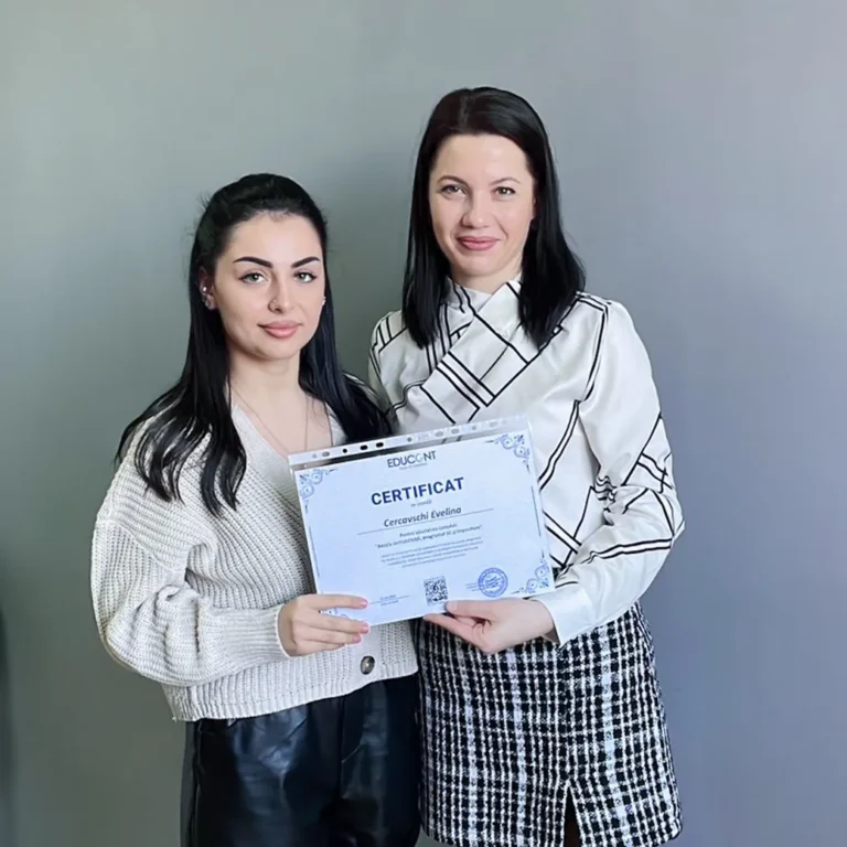 Dovada finalizării instruirii în contabilitate la Educont - persoană cu certificat