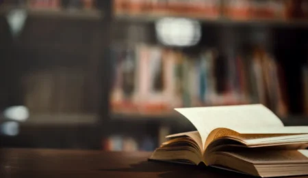 Studierea termenilor contabili: Imagine cu o carte deschisă pentru referintă si învătare în contabilitate